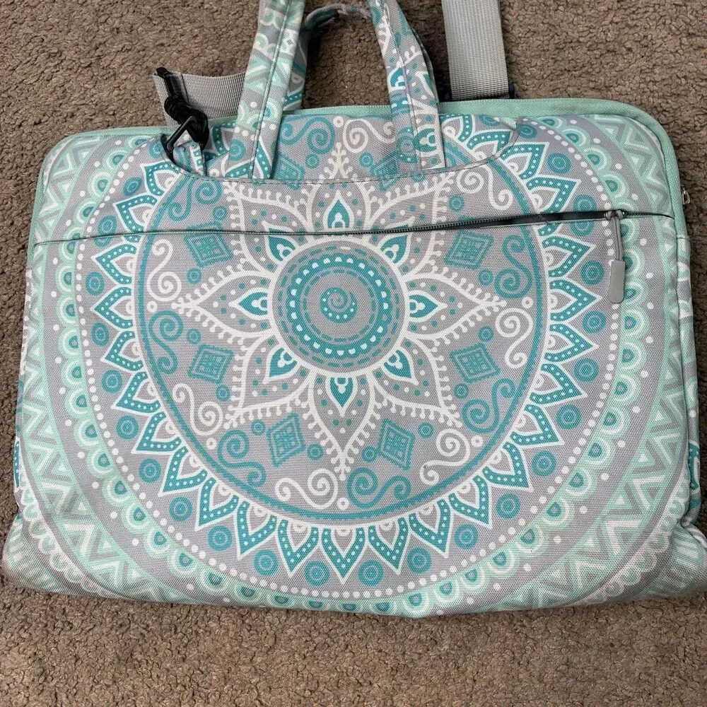 MOSISO Canvas Mandala Laptop Shoulder Bag Carrying Case 13